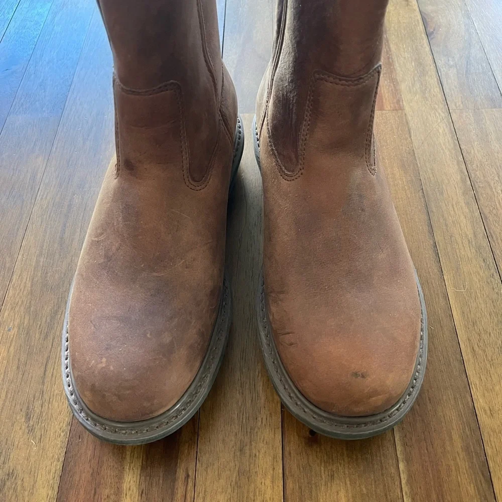 Wolverine Durashocks Brown Pull-On Leather Work Boots men’s EU 42